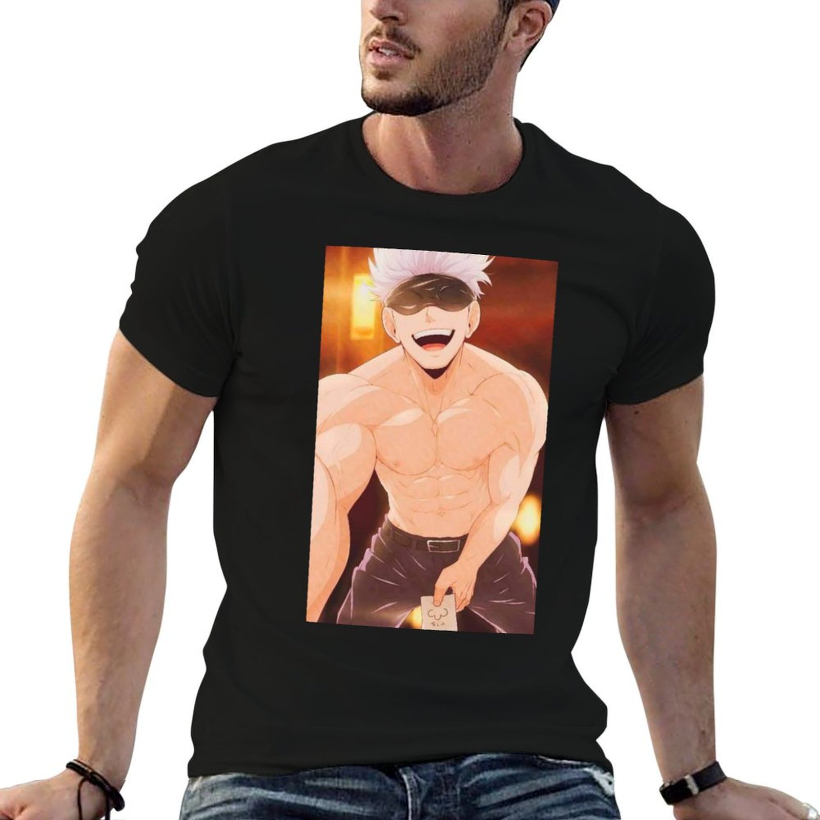 Anime Merchandise Shirt - Kaus Merchandise Gojo Satoru untuk Pria