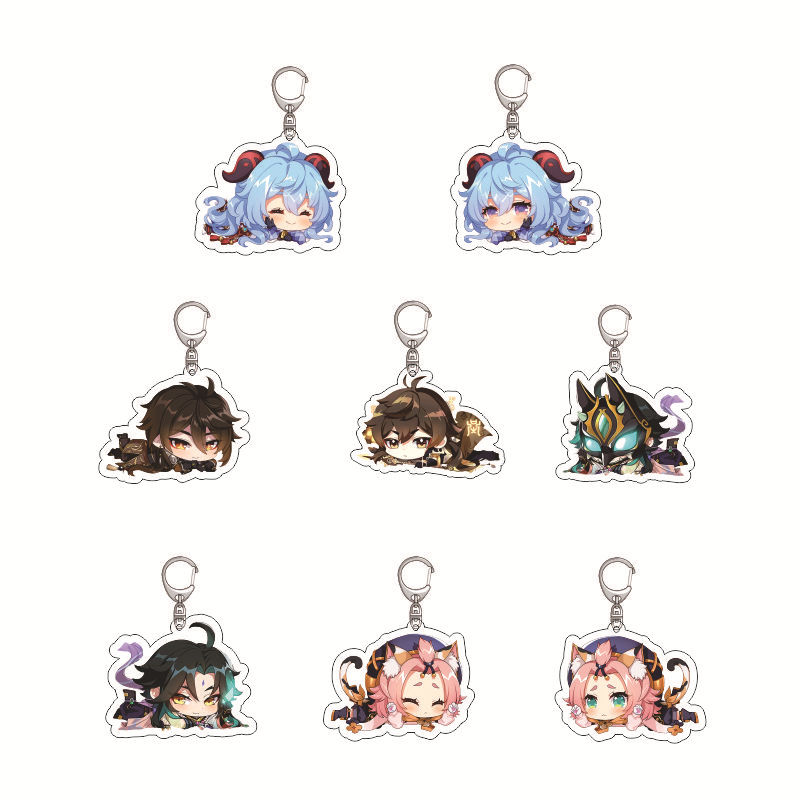 Anime Merchandise Keychains - Gantungan Kunci Akrilik Genshin Impact Merchandise