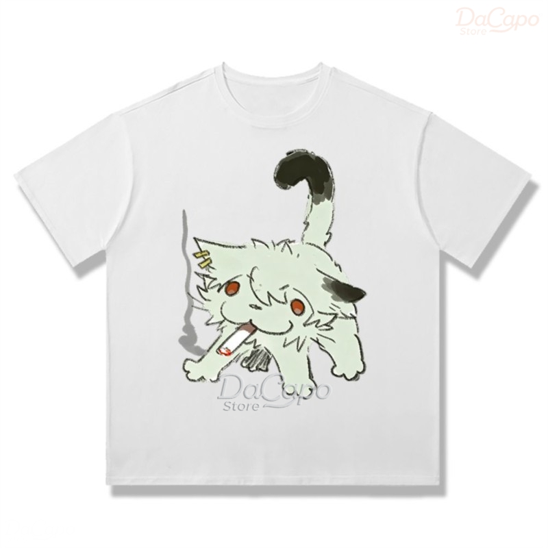 Chainsmoker Cat Yaniko Satou K - Anime Merchandise Shirt ulasan dan harga