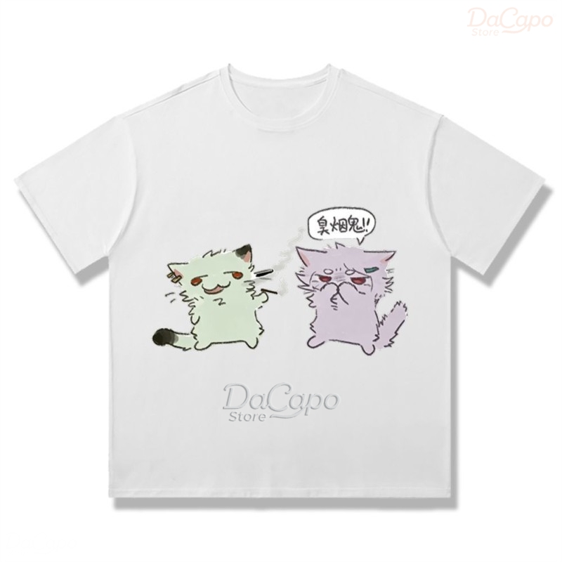 Chainsmoker Cat Yaniko Satou K - Anime Merchandise Shirt ulasan dan harga